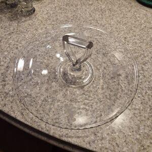 Etched Flowers Tray, Vintage Center Handle Serving Tray, Princess House Style